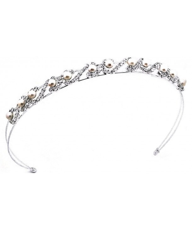 Shop Ginger Wedding White Pearl Headband Bridal Tiara Crystal Prom Party1016 - CE110V5KPG5