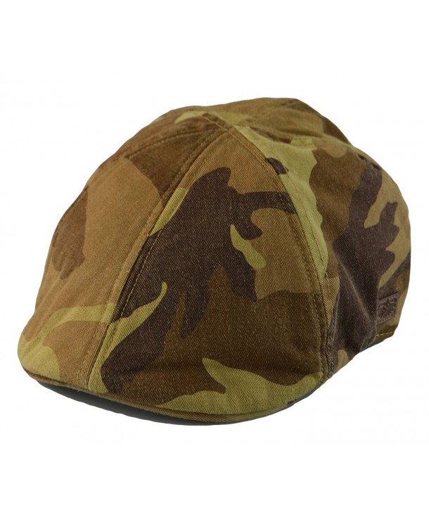 Mens Vintage Look 6pannel Duck Bill Curved Ivy Drivers Hat One Size 4 Colors - Desert(Camo) - CK11YGIVAJX