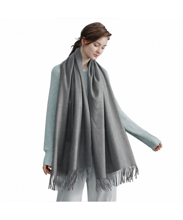 Sunfung Winter Scarf Scarves Fashion Large Soft Silky Pashmina Shawl Wrap Scarf 78" X 27.5" For Women - Gray - C7188ROSE4X