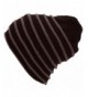 Men / Women's Winter Cable Knit Slouchy Bun Ponytail Ski Beanie Hat - Striped_coffee - CN186WQN7ZY