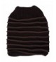 Womens Winter Ponytail Slouchy Striped_Coffee in Women's Skullies & Beanies