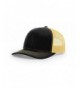Richardson Black/Vegas Gold 112 Mesh Back Trucker Cap Snapback Hat w/THP No Sweat Headliner - CH185KI8QKE