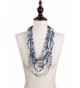 CCFW Women's Jersey Shred Rope Necklace Scarf - 8784 Navy White - C2180K5SEZG