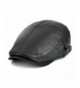 VOBOOM Men Women Adjustable Genuine Leather Ivy Cap Newsboy hat 121 - Black - C317YY2ORYO