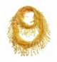 Falari Women Lace Infinity Loop Scarf With Fringes Polyester - Gold - C017YH4MS5M