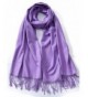 Cindy & Wendy Large Soft Cashmere Feel Pashmina Solid Shawl Wrap Scarf for Women - Lavender - CE188HNRIQO