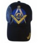 Freemason Embroidered Black Adjustable Hat Mason Masonic Lodge Baseball Cap - CM11GRNNLE3