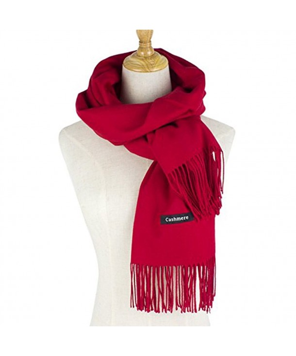 Cashmere Feel Winter Scarf- Soft Classic Luxurious Blanket Winter Warm Wrap - Red - CB18845LD2C