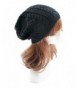 Vimans Womens Winter Oversized Beanie Cap Girls Fashion Knitted Slouchy Hat - Black - CQ188CCE5HC