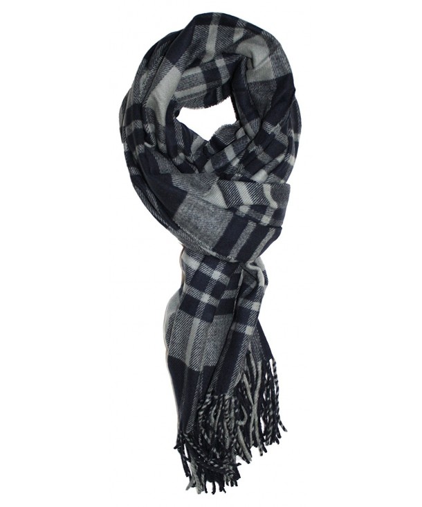 Ted and Jack - Jack's Classic Oversized Cashmere Feel Tartan Plaid Wrap/Scarf - Grey Classic - CN188DUGDWL