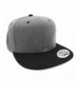 Plain Blank Solid Color Flat bill Adjustable Snapback Cap Hat - H.dk Grey/Black - C2185MAXO64