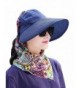 Lujuny Women Sun Cap Ethnic Style Brightly Cloth Top Open Visor For Outings - Navy Blue - C0184SD7Y29
