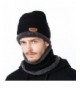 Holoway Winter Knit Hat Scarf Set- Warm Thick Knit Skull Cap For Men/Women - Black - CD18809X743