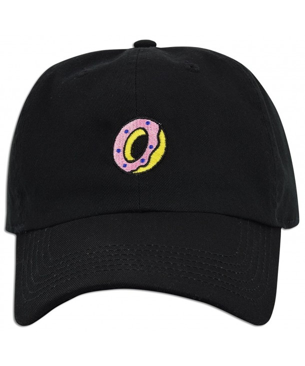 JLGUSA Donut Hat Dad Embroidered Cap Polo Style Baseball Curved Unstructured Bill - Black - CO18279692R