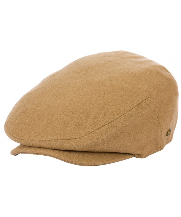 DRY77 Wool Blend Newsboy Flat Driver Ivy Hat Winter Cold Solid Plaid Warm Cool - 1010 Camel - C7186WC7LDH