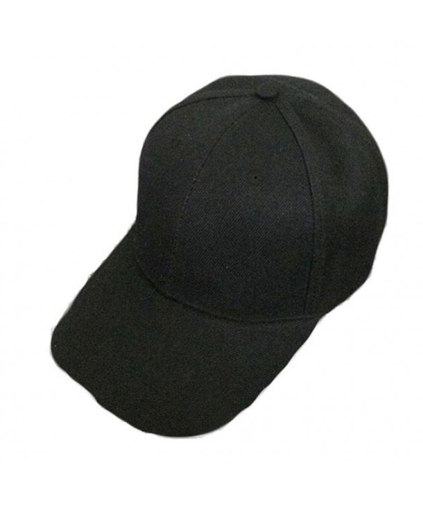 Caps- Toraway Fashion Unisex Solid Color Blank Snapback Baseball Cap Hip Hop Hats - Black - CL12DZ0JKM7