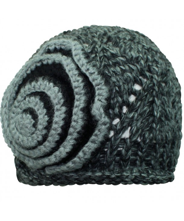 Luxury Divas Beautiful Crochet Knit Beanie Cap Hat - Black - CY11FU6JJZ3