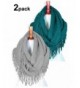Basico Women Winter Chunky Wide Knitted Infinity Scarf Warm Circle Loop Various Colors - 2pk H.grey & D.teal - CW188L0K4EH