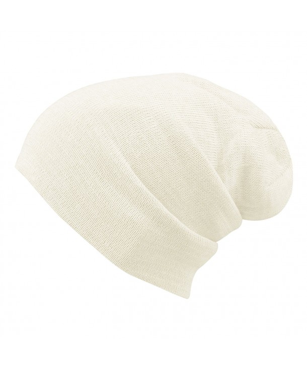 Morehats Cotton Soft Stretch Knit Slouchy Beanie Hip-hop Casual Daily Year Round Hat - White - CU11OEJYXF3