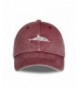 Okaeienen Unisex Baseball Cap by Shark Embroidery Washed Denim Adjustable Cap - Winered - C7186YD5A73