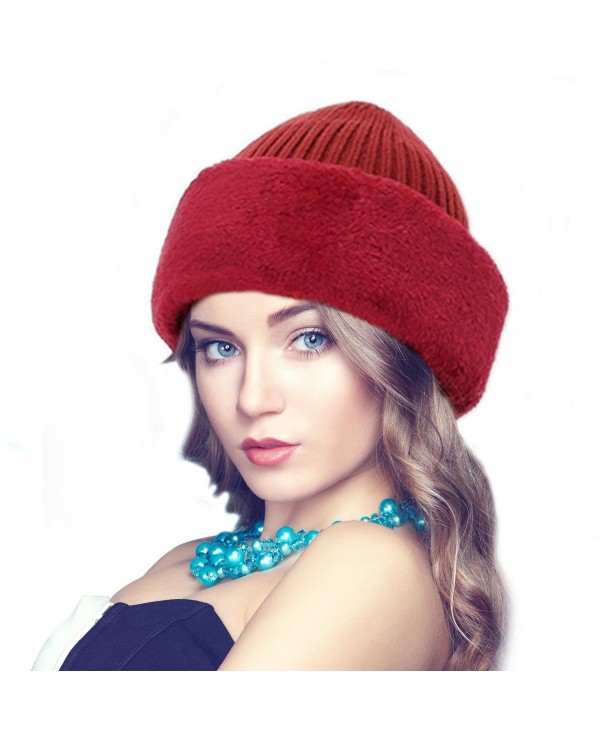 Firestrive Winter Warm Knitted Wool Fleece Lined Balaclava/Ski Mask - Red - CU1887RC6WN