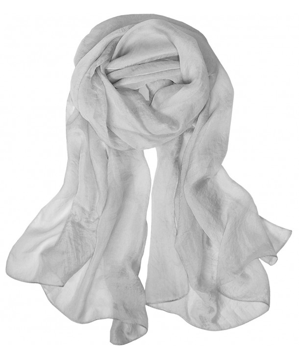 KMystic Silk Ultra Lightweight Solid Scarf - Silver - CU180L5MLD3