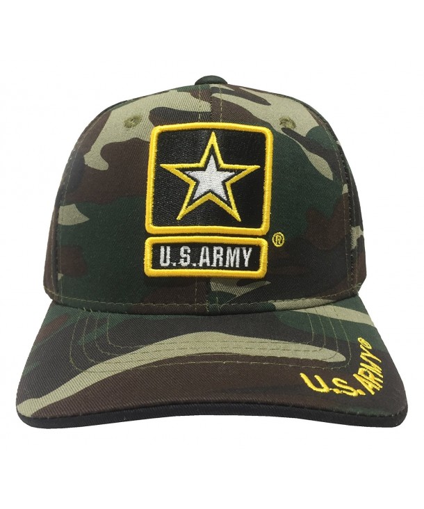 JM WARRIORS Officially Licensed Embroidered US Military Baseball Cap Hat - Army Yellow Star Camo - CV18944KON6
