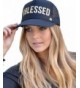 Mother Trucker Women's BLESSED Black and Gold Hat - CL12O7X5XQI