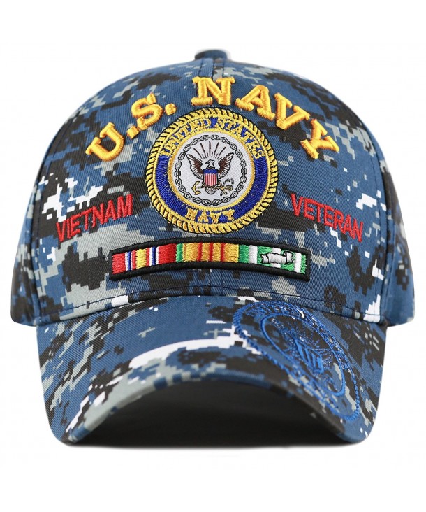 THE HAT DEPOT Official Licensed U.S. Military Vietnam Veteran Ribbon Cap - Blue Digital Camo-u.s. Navy - CO1888TON6O