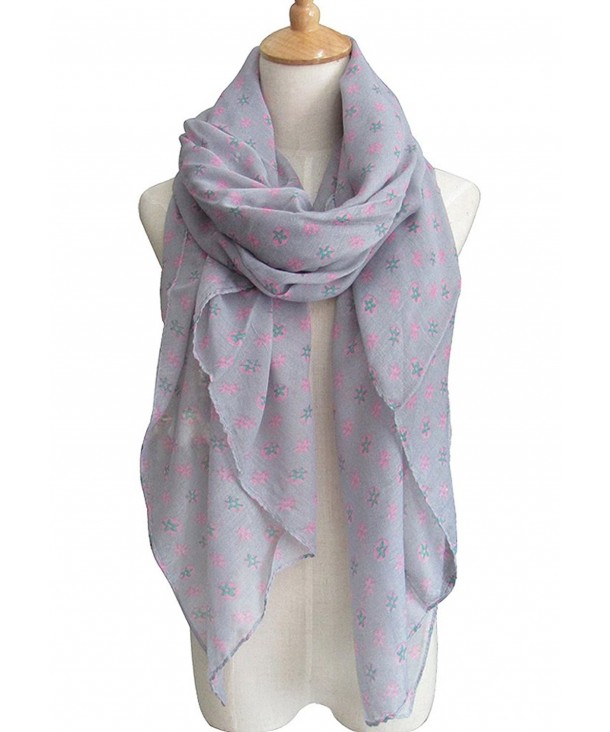 Women's Fashion Party Shawl Star Printed Spring Summer Scarves Girls Gift - Gray - C517YLTOCMT