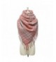 YJH Womens Winter Cashmere Feel Scarf Fashion Long Lattice Wrap Shawl with Tassel - Red - CG186GNHE22