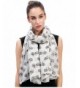 Lina & Lily Vintage Bicycles Bikes Print Women's Large Scarf Lightweight - white and black - CR11XT2GTHB