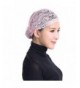 Qingfan Women Muslim Hijab Ruffle Cancer Chemo Elegant Lace Hat Beanie Scarf Turban Head Wrap Cap - Pink - CO186OND5S0