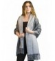 MoonCats Wool & Pure Cashmere Shawl Large Soft & Heavy Scarf Wrap & Plaid for women - Grey - CW12C38TFUJ