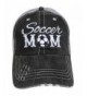 Embroidered Sports Mom Series Distressed Look Grey Trucker Cap Hat Sports (Soccer Mom) - CD12MX5BYBT