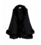 Kelaixiang Faux Fox Fur Shawls Jackets Plus Size Coats Wraps Winter Scarves - Black - C912N7XDXQ9