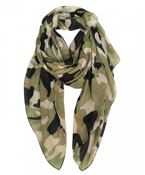 GERINLY Scarves - Lightweight Travel Scarf Camouflage Print Shawl Wrap - Olive - CD186LI7L50