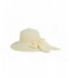 Straw Wide Brim Floppy Hat With Fancy Ribbon 965SH - Off White - CR11B8X1KDB