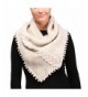 APPARELISM Women's Chunky Knitted Loop Tube Infinity Collar Scarf with Pom Pom. - Beige - C9186X9989M