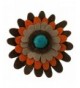 3 Layers Gerber Style Large flower Hair Pin and Clip - Brown Orange - CA11KJZODRJ