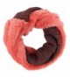 Sakkas Sele Short Two Textured Faux Fur Ribbed Knit Mixed Designed Infinity Scarf - Coral - CL12MXB659Q