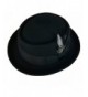 Men's Crushable Wool Felt PorkPie Fedora Hats Black DTHE09 - CR11L6J3SOV