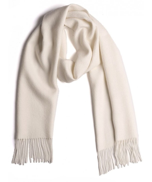 100% Pure Baby Alpaca Scarf- Solid Natural Dye-free Colors - Winter White - CD11PVIJP09