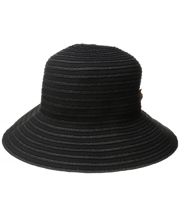 San Diego Hat Company Women's 4-Inch Brim Ribbon Packable Sun Hat - Black - C4126ATC7W9