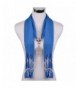 LERDU Women's Gift Idea Leaf Pendant Necklace Long Skinny Scarf Necklace - Sapphire - C011WKDGVJL