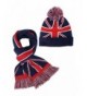 British Flag Ribbed Knit Beanie Hat & Scarf Unisex Matching Set - C2128O8TG1F