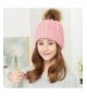 HUAMULAN Knitted Beanie Layered Pompoms in Women's Skullies & Beanies