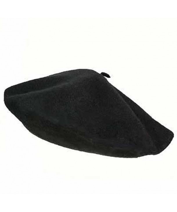Luxury Divas Traditional Black Wool Tami Beret Cap Hat - C4111OSXXOT