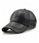 YOYEAH Men's Classic Plain Adjustable Leather Baseball Cap Sports Outdoor Panel Hat Sun Hat - Black-1 - C4187MDY8IG