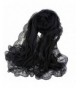 Ovetour Women's Lace Soft Light Weight Fashion Scarf Shawl Wrap - Black - C317YLXNKAH